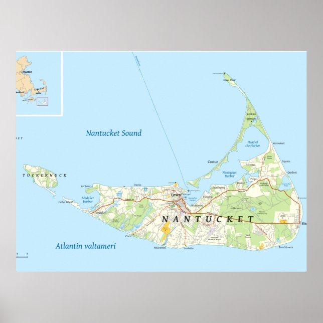 Nantucket Map Poster (Front)