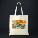Nantucket Martha's Vineyard  Tote Bag<br><div class="desc">A fantastically colorful vintage postcard map of Martha's Vineyard & Nantucket Islands repurposed! The image is on back and front. The back image can be deleted if you like.</div>