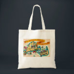 Nantucket Martha's Vineyard  Tote Bag<br><div class="desc">A fantastically colorful vintage postcard map of Martha's Vineyard & Nantucket Islands repurposed! The image is on back and front. The back image can be deleted if you like.</div>