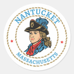 Nantucket Massachusetts Colonial Classic Round Sticker