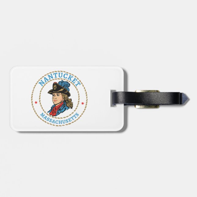 Nantucket Massachusetts Colonial Luggage Tag (Back Horizontal)