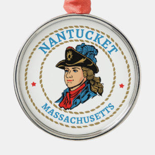 Nantucket Massachusetts Colonial Metal Ornament