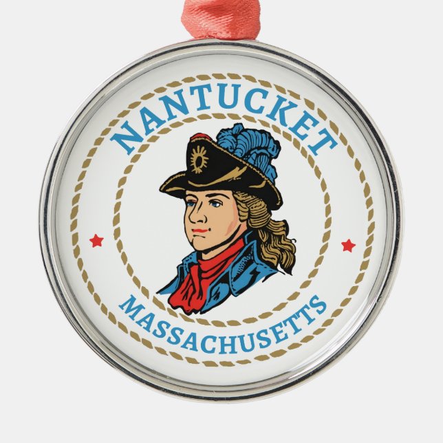Nantucket Massachusetts Colonial Metal Ornament (Front)