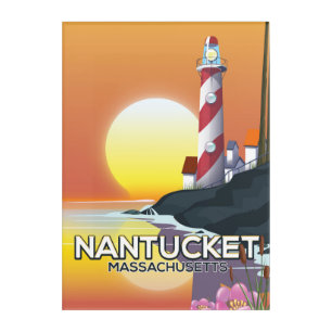 Nantucket Massachusetts lighthouse travel poster Acrylic Print