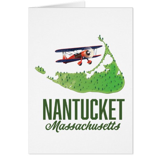 Nantucket Massachusetts Map Cards (Front)