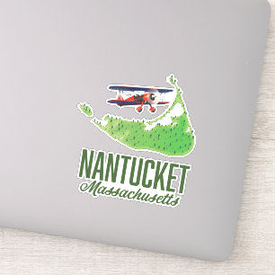 Nantucket Massachusetts Map Sticker