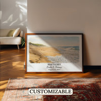 Nantucket Massachusetts Poster, Watercolor, Custom