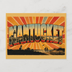 Nantucket Massachusetts Sandy Beaches Lighthouse Postcard