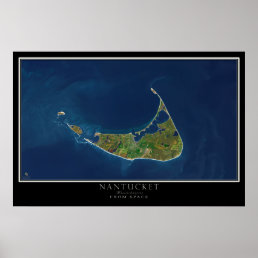 Nantucket Massachusetts Satellite Poster Map