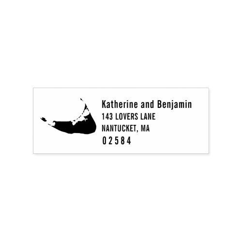 Nantucket Massachusetts Solid Map Wedding Rubber Stamp