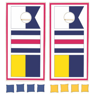Nantucket Nautical Signal Flag Cornhole Set