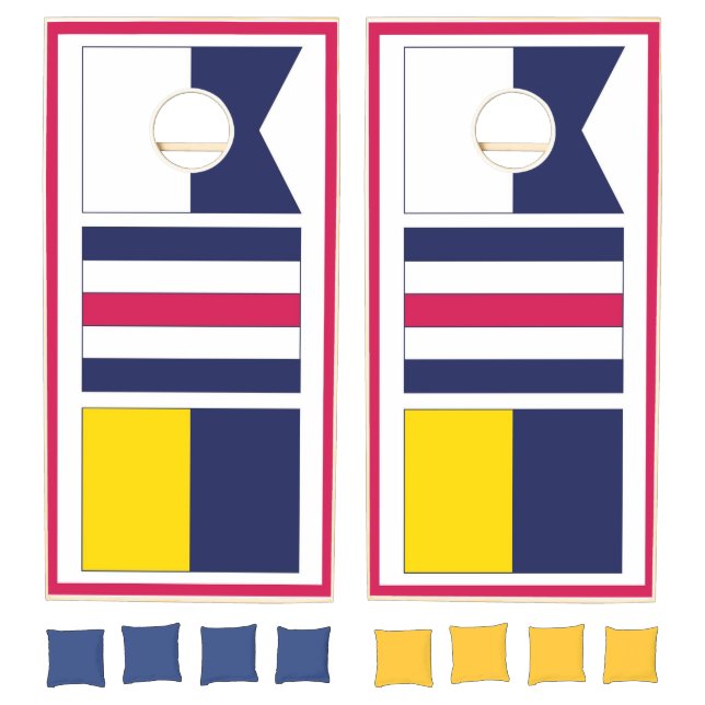 Nantucket Nautical Signal Flag Cornhole Set (Set)