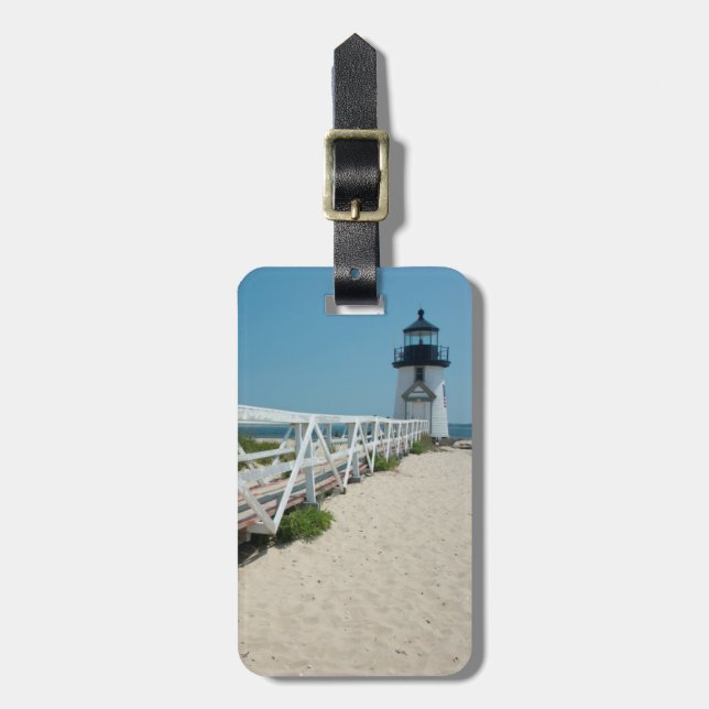 Nantucket. Old Wooden Lighthouse Luggage Tag (Front Vertical)