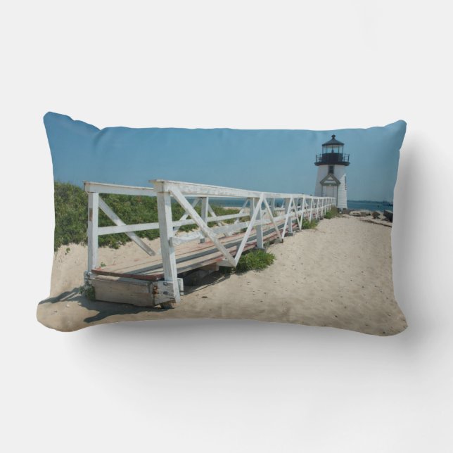 Nantucket. Old Wooden Lighthouse Lumbar Pillow (Front)