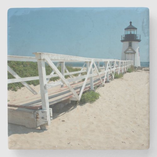 Nantucket Old Wooden Lighthouse Stone Coaster