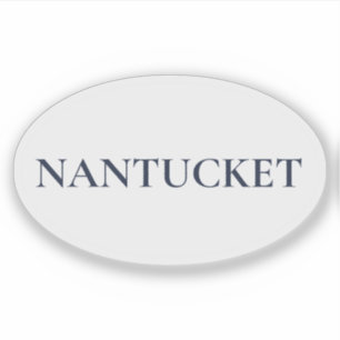 Nantucket Oval Preppy Coastal Style Sticker