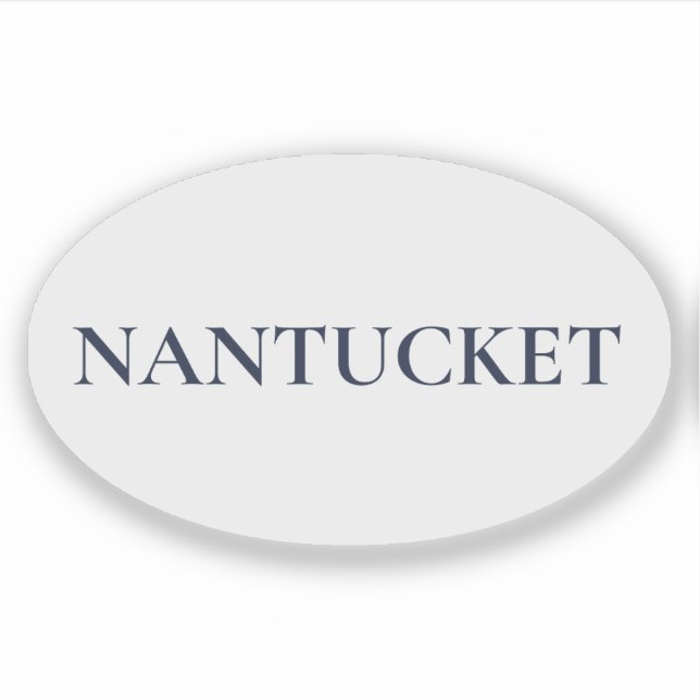 Nantucket Oval | Preppy Coastal Style Sticker (Front)