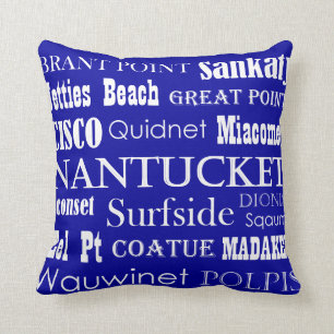 Nantucket Places Pillow Blue