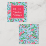 Nantucket Preppy Palm Beach Pattern Monogrammed Note Card