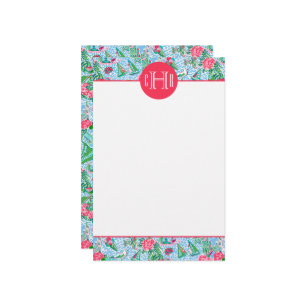 Nantucket Preppy Palm Beach Pattern Monogrammed Stationery