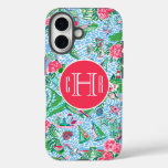 Nantucket Preppy Palm Beach Print Monogrammed iPhone 16 Case