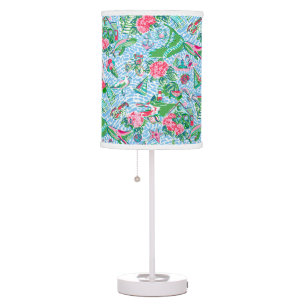 Nantucket Preppy Palm Beach Print Table Lamp