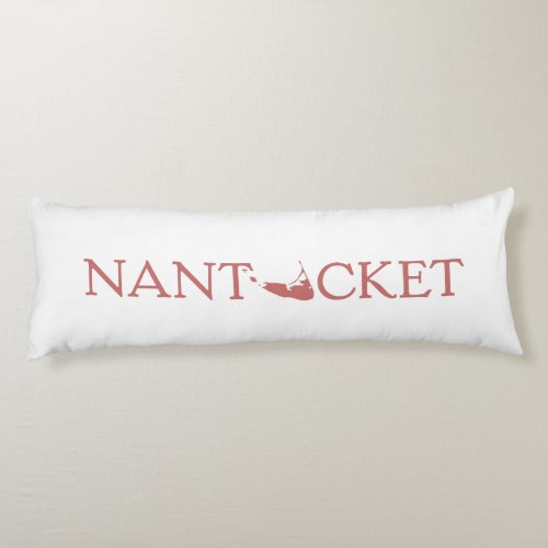 Nantucket Red one_line logo reversible body pillow
