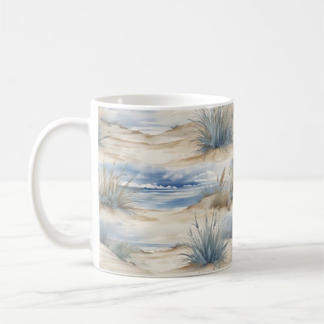 "Nantucket" relaxing seaside grasses comfort mug (Left)