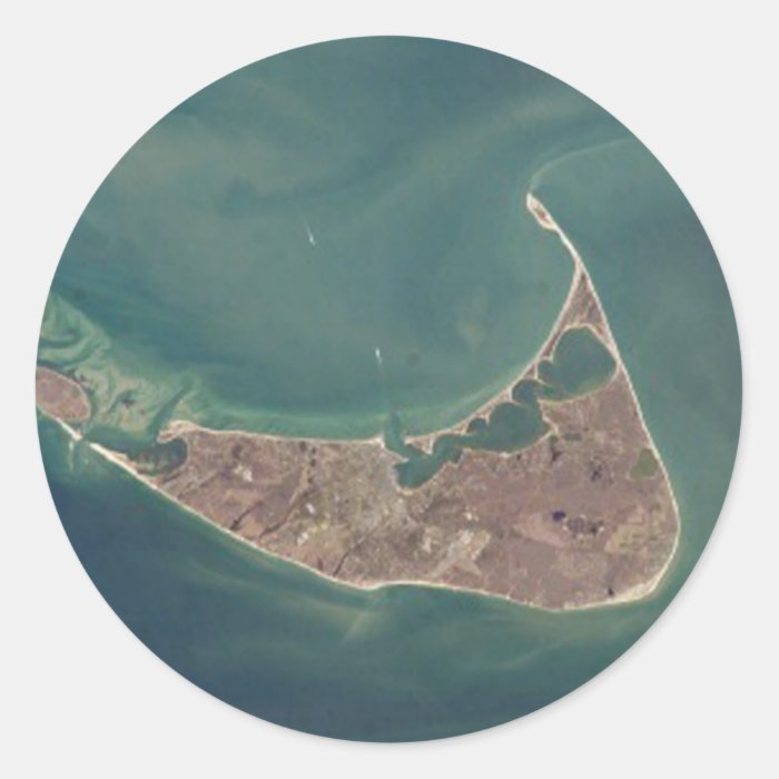 Nantucket Satellite Photograph Round Stickers