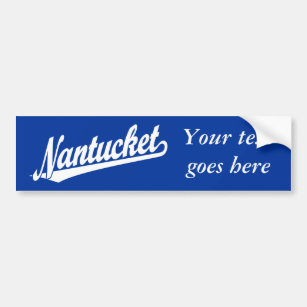 Nantucket script logo in white bumper sticker