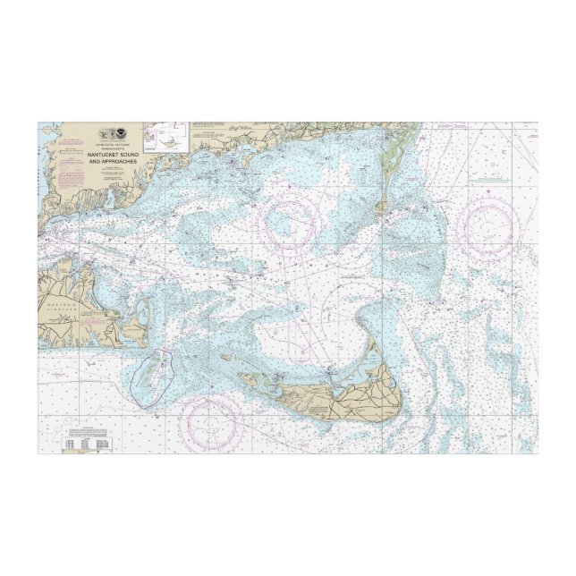Nantucket Sound and Approaches Nautical Chart 1323 Acrylic Print (Front)