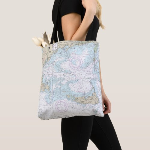 Nantucket Sound and Approaches Nautical Chart 1323 Tote Bag
