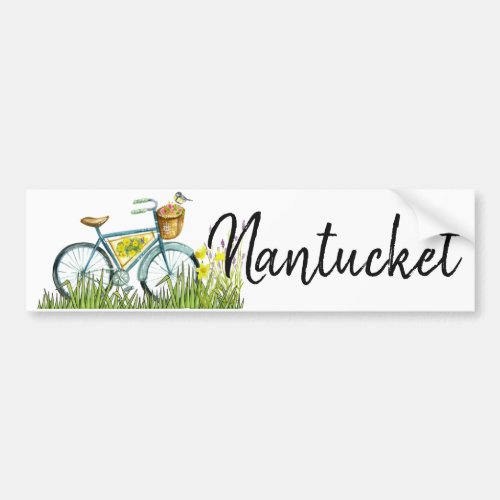 Nantucket vintage bicycle in the lavender field bumper sticker