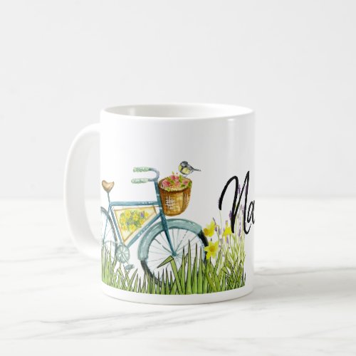 Nantucket vintage bicycle in the lavender field coffee mug