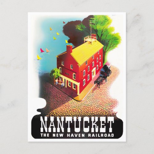 Nantucket vintage travel postcard