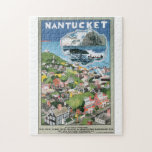 Nantucket Vintage Travel Poster Artwork Jigsaw Puzzle at Zazzle