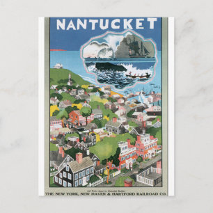 Nantucket Vintage Travel Poster Artwork Postcard