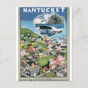Nantucket Vintage Travel Poster Artwork Postcard by travelpostervintage at Zazzle
