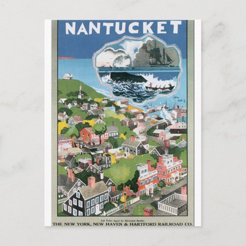 Nantucket Vintage Travel Poster Artwork Postcard