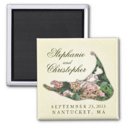 Nantucket Wedding Keepsake Hydrangea Map Magnet
