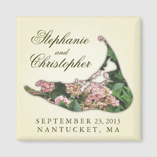 Nantucket Wedding Keepsake Hydrangea Map Magnet