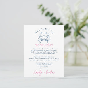 Nantucket Wedding Welcome Bag Itinerary Note Card