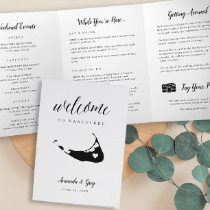 Nantucket Wedding Welcome Letter & Itinerary Tri-Fold Program