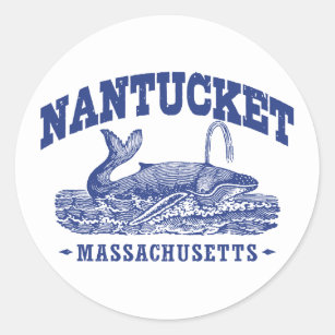 Nantucket Whale Classic Round Sticker