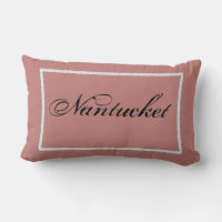 Nantucket Whale Nautical Pillow in Faded Red