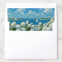 Nantucket White Hydrangea Painting Envelope Liners