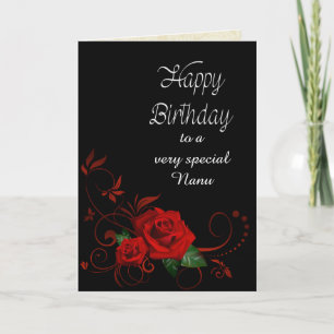 Nanu Birthday w/ red roses Card