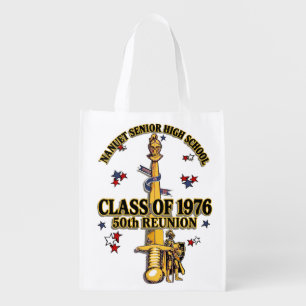 Nanuet Senior HS Knights Reunion Black Gold Grocery Bag