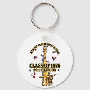 Nanuet Senior HS Knights Reunion Black Gold Keychain