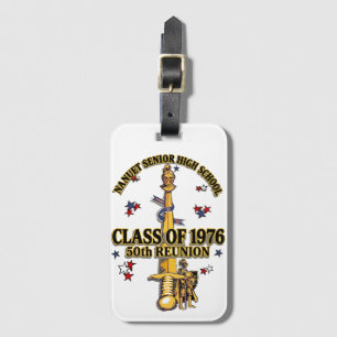 Nanuet Senior HS Knights Reunion Black Gold Luggage Tag